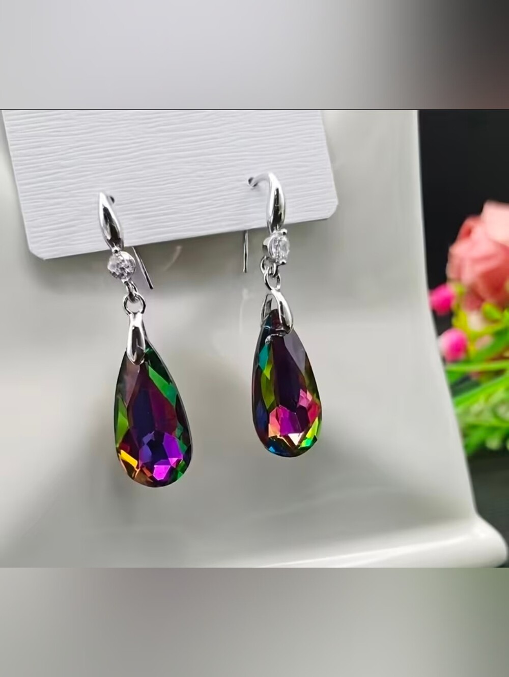 $8 Each Or Bundle 5/$20 Multicolor Teardrop Crystal Drop Earrings